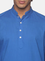 Thumbnail for Sethukrishna Blue Pure Cotton Kurta with Pyjamas For Men - Distacart