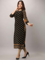 Thumbnail for Kalini Black Ethnic Motifs Thread Work Kurta - Distacart
