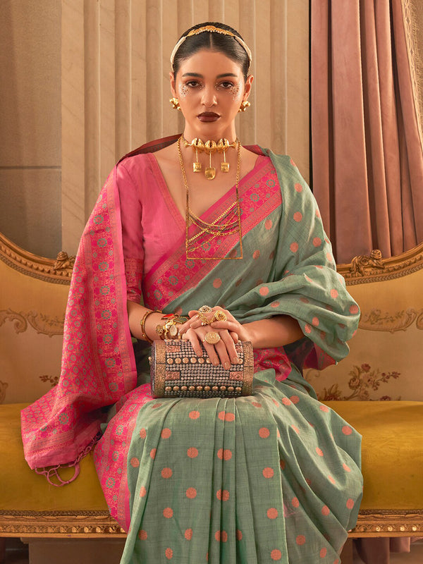Mitera Ethnic Motifs Woven Design Zari Silk Blend Banarasi Saree - Distacart