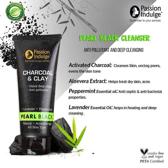Passion Indulge Pearl Black Charcoal & Clay Cleanser - Distacart