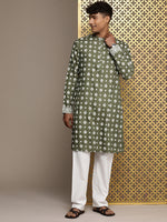 Thumbnail for House of Pataudi Jashn Ethnic Motifs Printed Kurta - Distacart