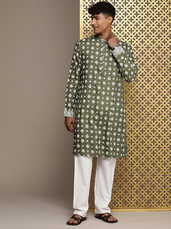 House of Pataudi Jashn Ethnic Motifs Printed Kurta - Distacart