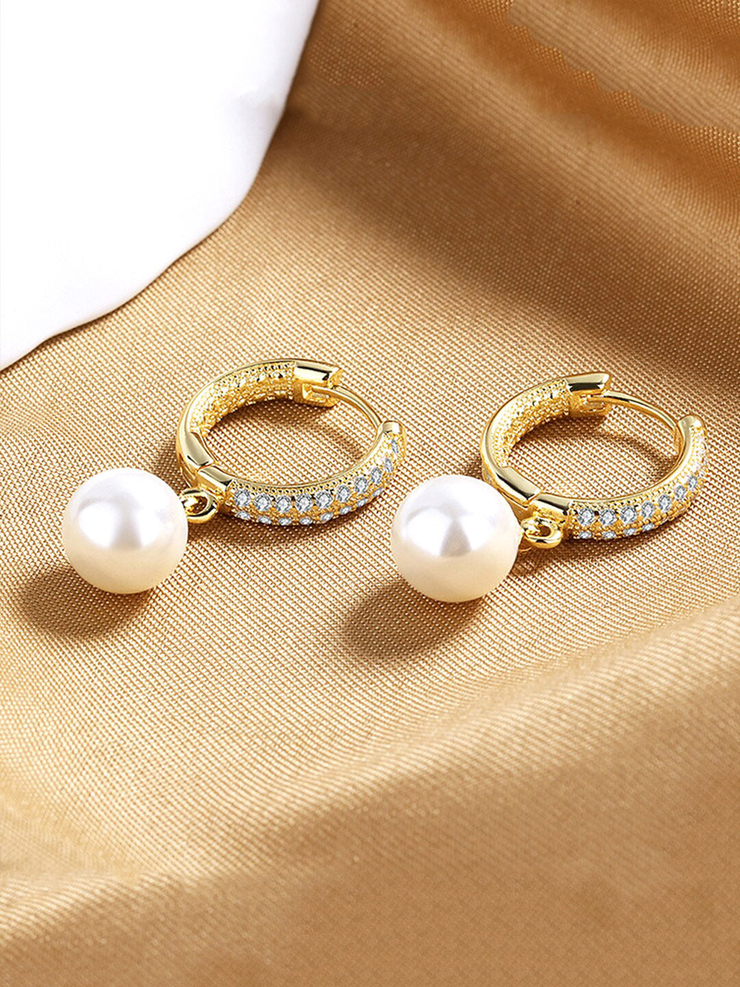 Yellow Chimes Gold-Plated Circular Hoop Earrings - Distacart