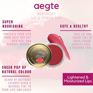 Aegte Organics Beetroot Lip and Cheek Tint Balm (Rosy Pink) benefits