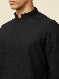 Thumbnail for Manyavar Men Ethnic Motifs Embroidered Thread Work Kurta With Pyjamas - Distacart
