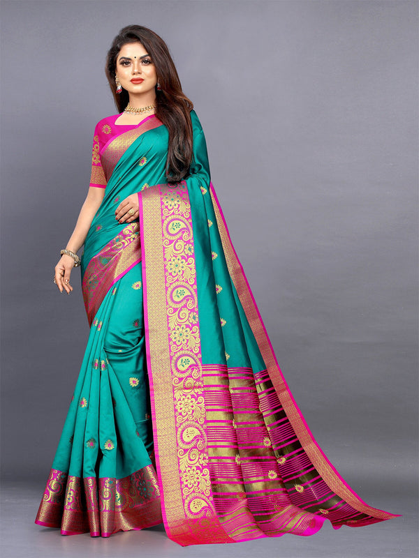 Kalini Ethnic Motifs Zari Jute Silk Banarasi Saree - Distacart