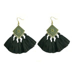 Thumbnail for Tiaraa Black Ethnic Boho Earrings For Women - Distacart