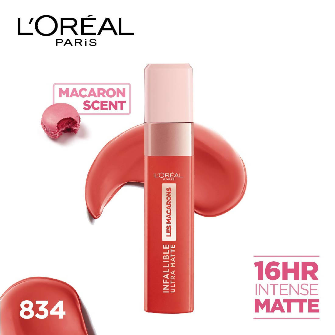 L'Oréal Paris Infallible Ultra Matte Liquid Lipstick Les Macarons - 834 Infinite Spice - Distacart