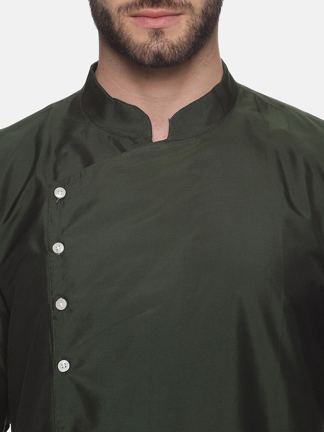 Sethukrishna Men Green Angrakha Kurta with Dhoti Pants - Distacart