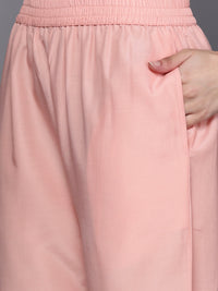 Thumbnail for Libas Women Peach-Coloured Floral Kurta with Trousers & With Dupatta - Distacart