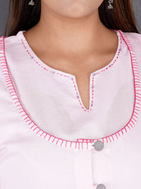 Thumbnail for Kalini Women Pink Floral Thread Work Kurta - Distacart