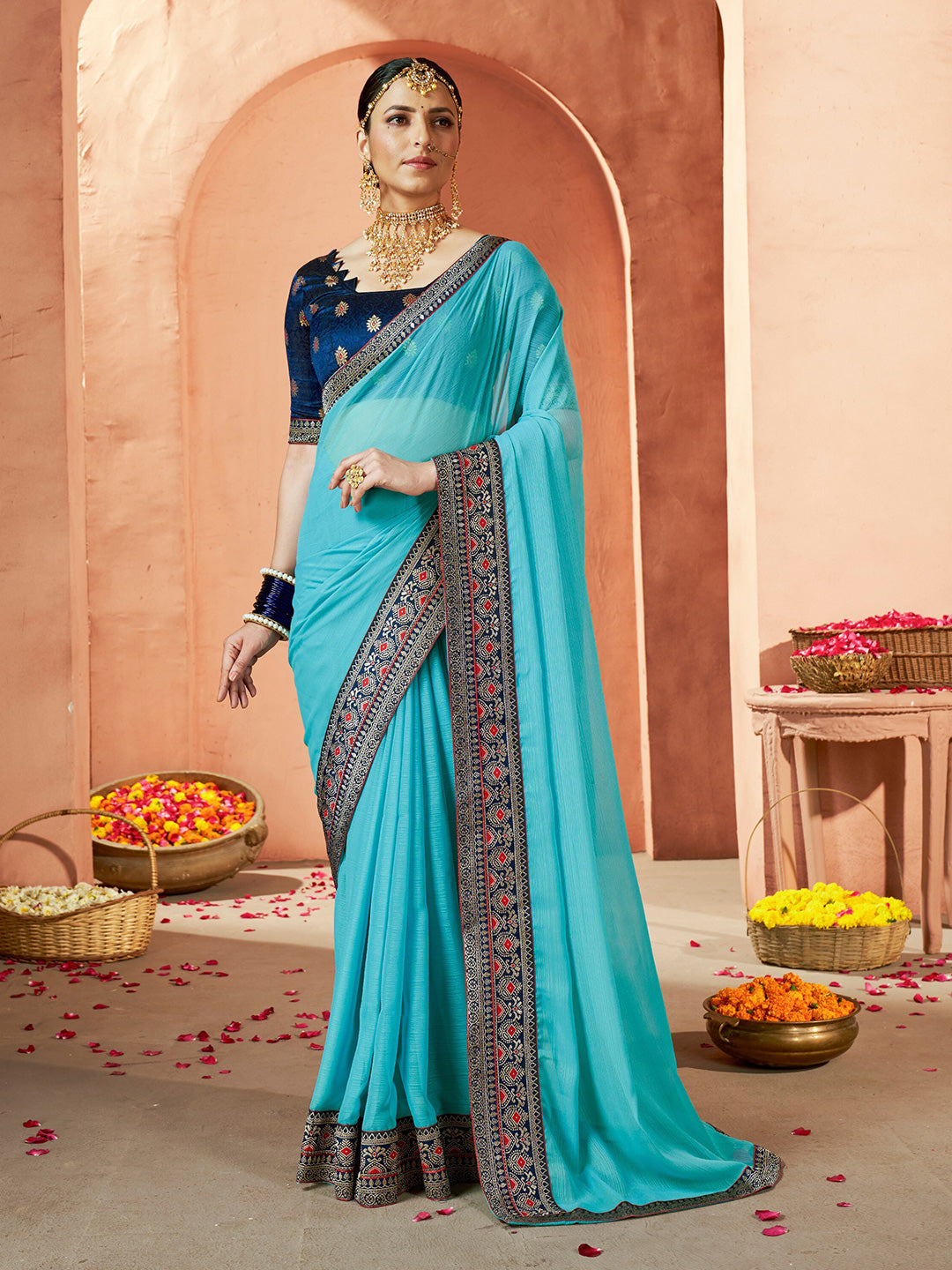 Mitera Pure Georgette Saree - Distacart