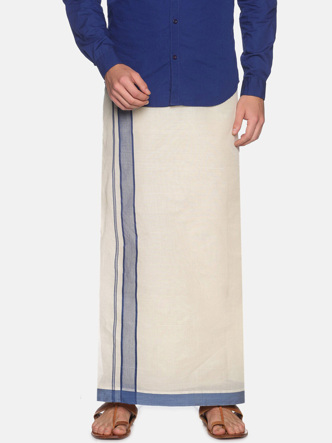 Sethukrishna Off White Traditional Kerala Double Mundu - Distacart