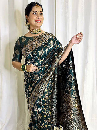 Kalini Floral Woven Design Banarasi Saree - Distacart