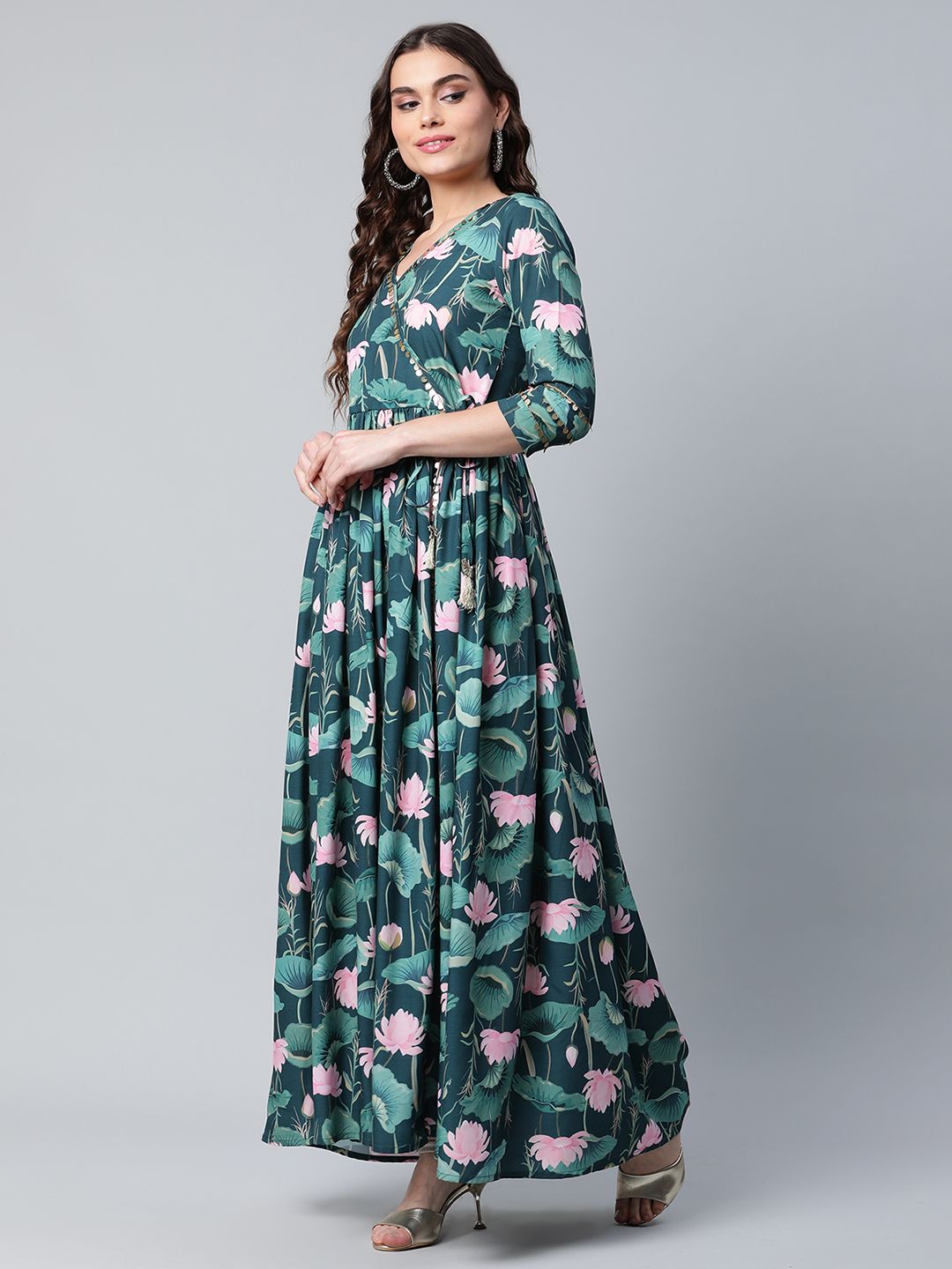 Pretty Haldi Outfit Organza Silk Gown for Women Floral Digital Print Gown,  Salwar With Dupatta for Women,3 Piece Dress Whole Set Readymade - Etsy