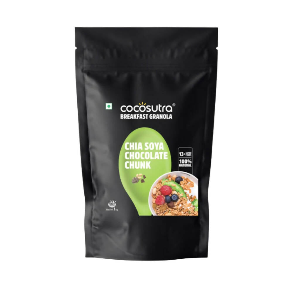 Cocosutra Chia Soya Chocolate Chunk Breakfast Granola - Distacart