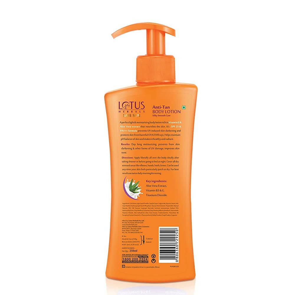 Lotus Herbals Safe Sun Anti-Tan Body Lotion SPF 25 PA+++ - Distacart