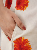 Thumbnail for Kalini Women Beige Floral Printed Thread Work Floral Kurta - Distacart