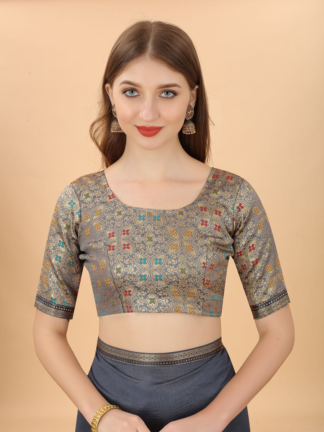 Kalini Grey & Red Zari Pure Silk Saree - Distacart