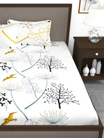 Thumbnail for Story@home White & Blue Floral King Bedsheet with 2 Pillow Covers - Distacart