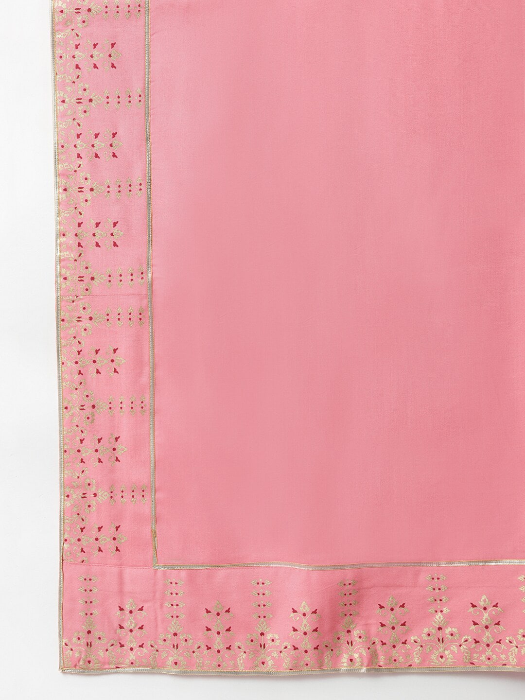 Khushal K Women Pink & Golden Ethnic Motifs Printed Kurta with Trousers & Dupatta - Distacart