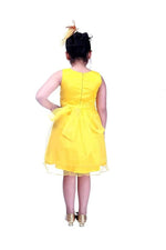 Thumbnail for Asmaani Baby Girl's Yellow Color Satin Knee Length Frock (AS-DRESS_22141) - Distacart
