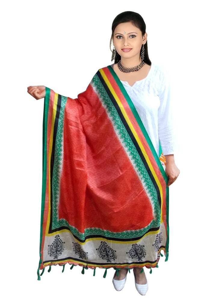 Vamika Multi-Colour Printed Bhagalpuri Silk Dupatta