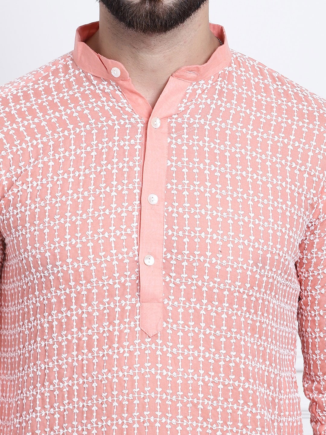 Sojanya Floral Embroidered Regular Thread Work Pure Cotton Kurta with Churidar - Distacart