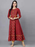 Thumbnail for HERE&NOW Women Ethnic Motifs Printed Anarkali Kurta - Distacart