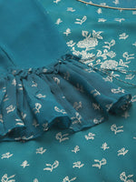Thumbnail for Biba Women Teal Blue & Golden Printed Straight Layered Kurta - Distacart