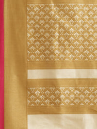 Thumbnail for Saree Mall Beige & Pink Ethnic Motifs Print Saree - Distacart