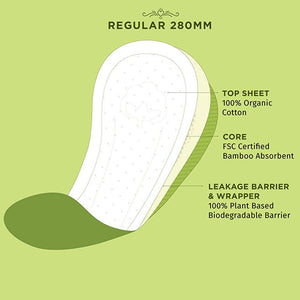 Pee Safe Organic Cotton Biodegradable Sanitary Pads-Quarterly Pack - Distacart