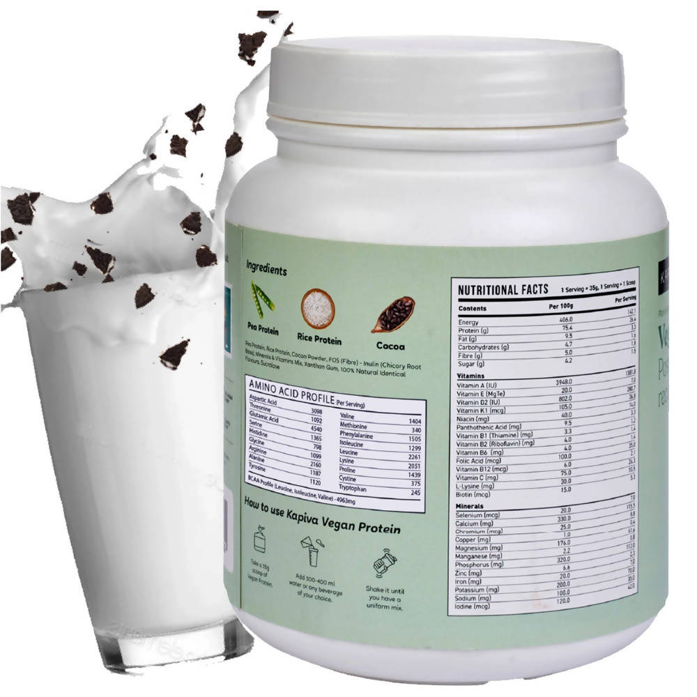 Kapiva Ayurveda Vegan Protein Post-Workout Recovery Cookies & Cream