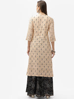 Thumbnail for Biba Women Beige Ethnic Motifs Printed Straight Kurta - Distacart