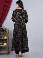 Thumbnail for Kalini Floral Printed Round Neck Gotta Patti Pure Cotton Kurta with Palazzos & Dupatta - Distacart