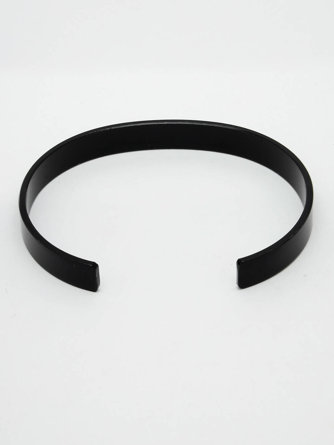 NVR Men Black Rhodium-Plated Stainless Steel Cuff Bracelet - Distacart