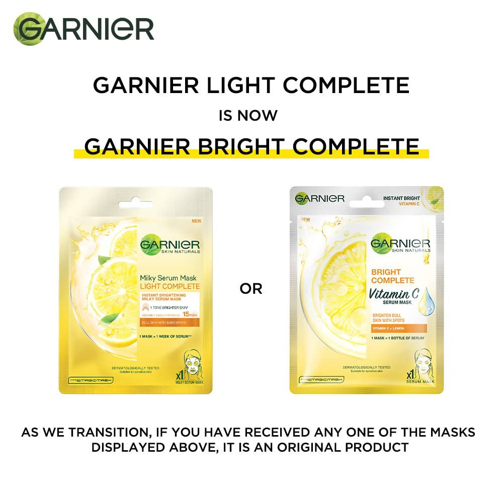Garnier Bright Complete Vitamin C Serum Sheet Mask - Distacart