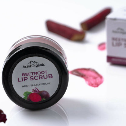 Aravi Organic Beetroot Lip Lightening Scrub Balm - Distacart