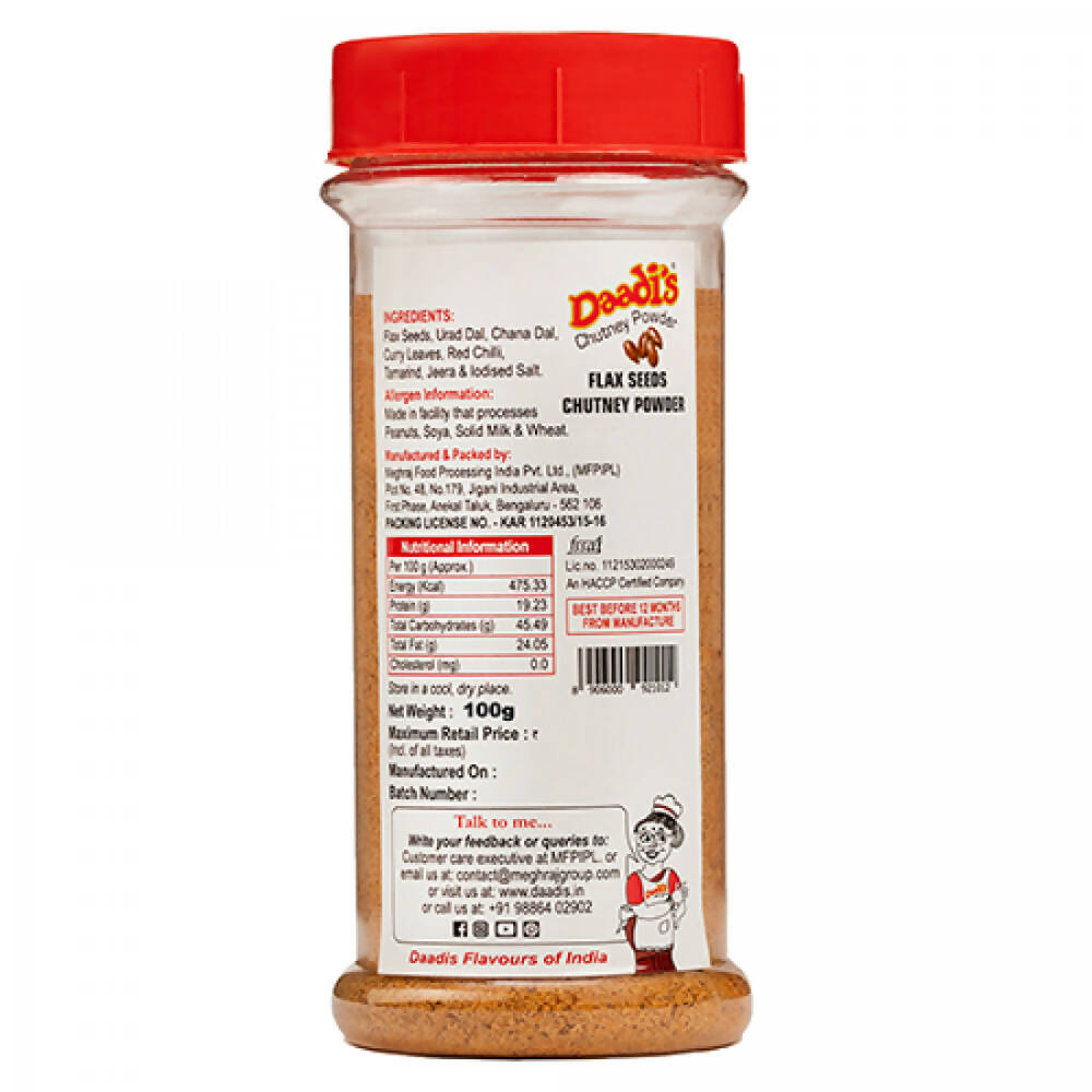 Daadi's Flax Seed Chutney Powder - Distacart