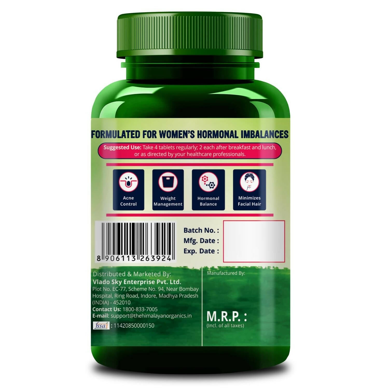 Himalayan Organics Pcos Supplement Tablets - Distacart