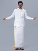 Thumbnail for Ramraj Cotton Mens Full Sleeve Formal Poly cotton White Shirt - Distacart