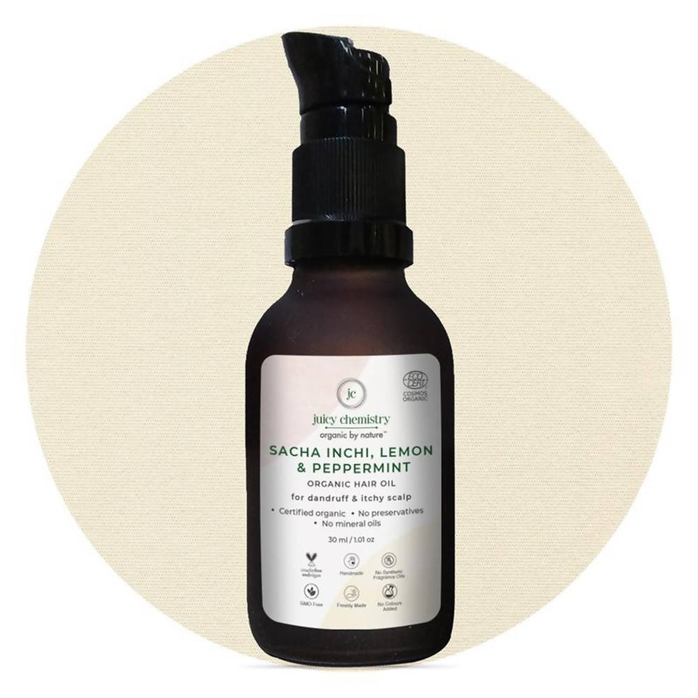 Juicy Chemistry Sacha Inchi, Lemon & Peppermint Organic Hair Serum - Distacart