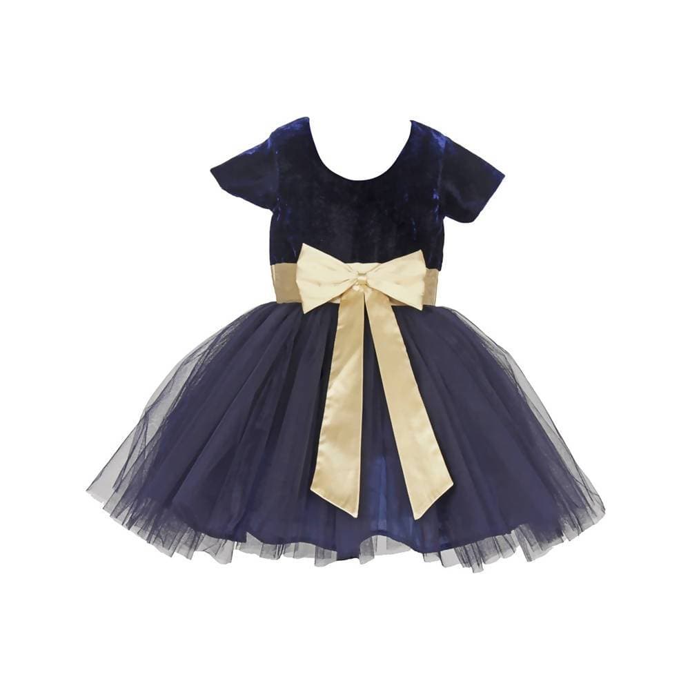 Asmaani Baby Girl's Blue Color Satin Midi Length Frock (AS-DRESS_22010) - Distacart