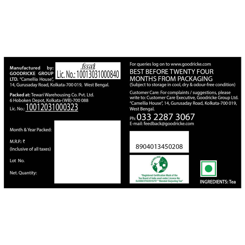Goodricke Castleton Vintage Darjeeling Tea Bags - Distacart