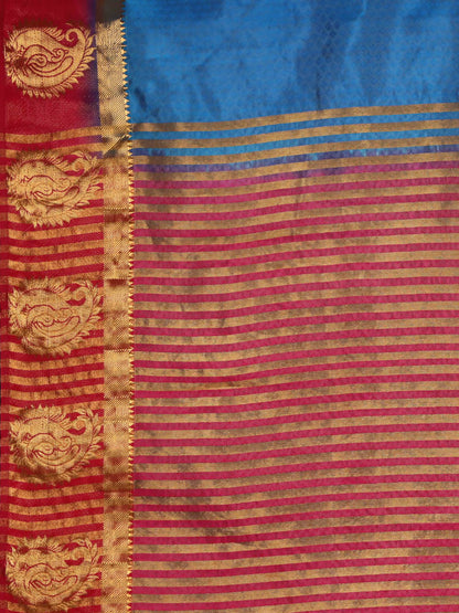 Kalamandir Woven Design Dark Blue Pashmina Saree
