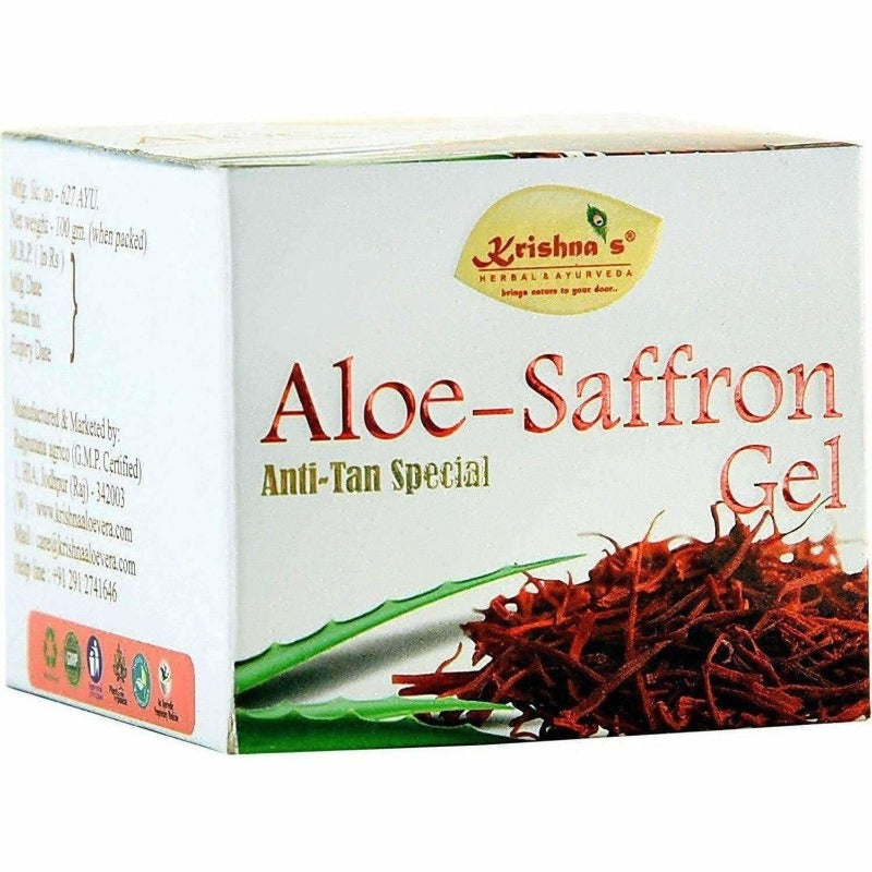 Krishna's Herbal & Ayurveda Aloe Vera Saffron Gel (100 gm)