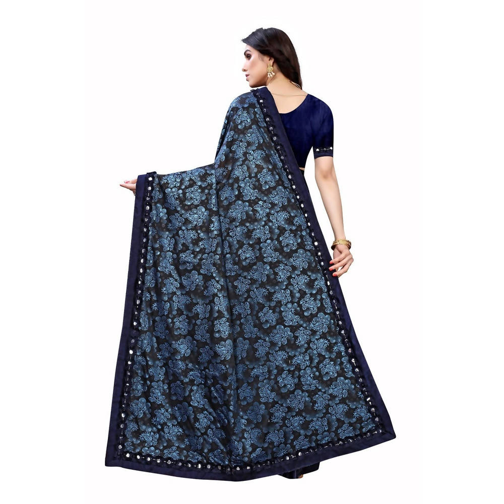 Vamika Blue Lycra Designer Saree
