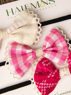 Halemons Girlish Baby Girl Toddler Handmade Bow Hair Bands Pack of 3 - Distacart