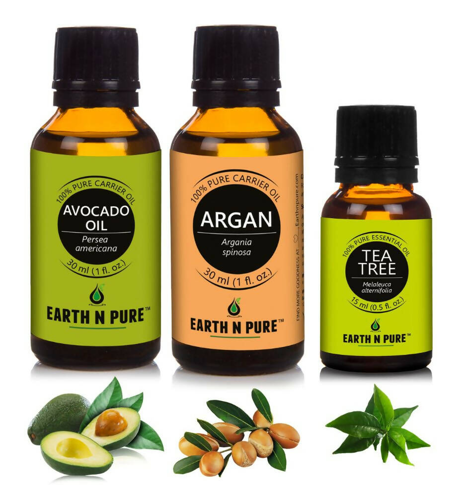 Earth N Pure Essential Oils (Argan, Tea Tree & Avocado) Combo - Distacart