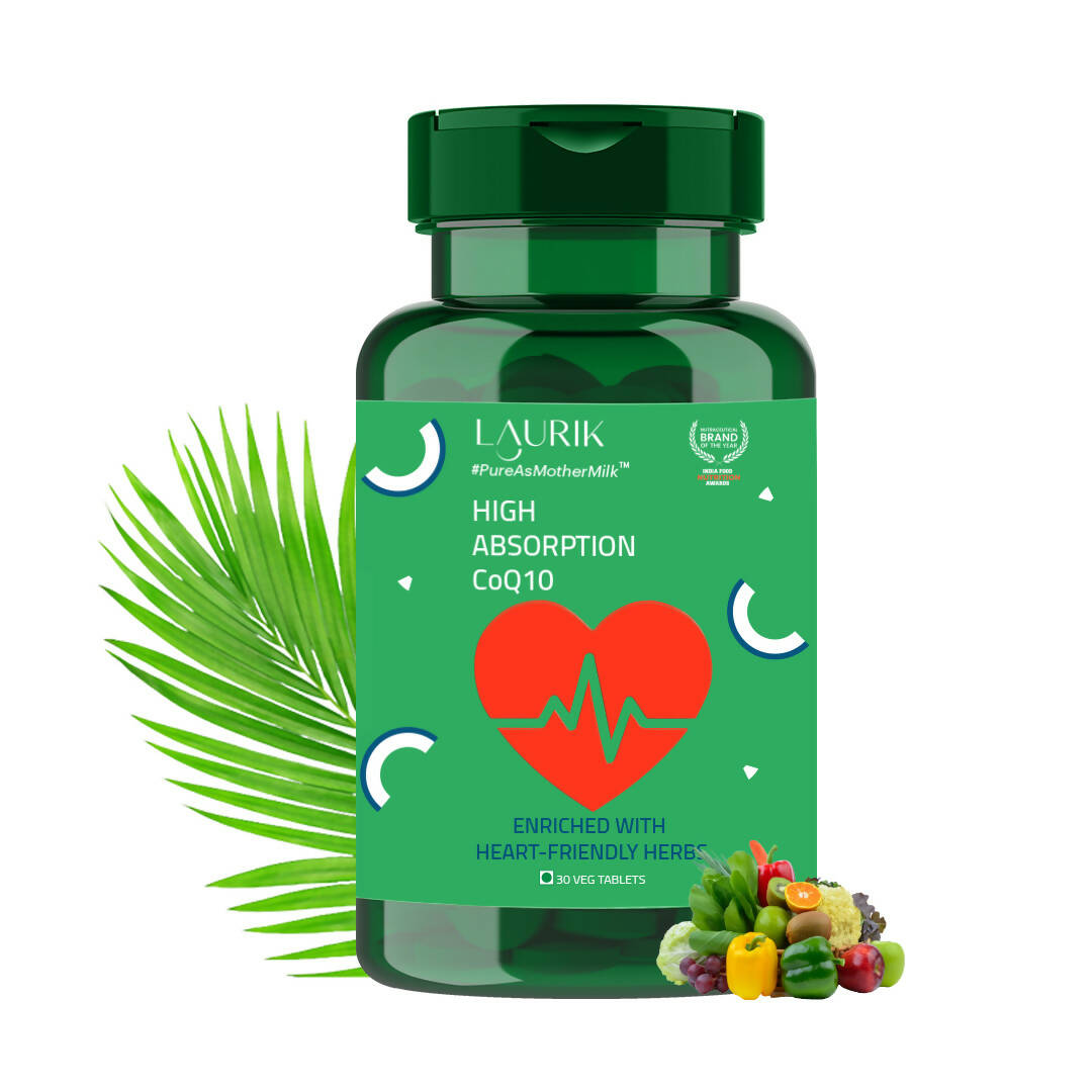 Laurik Coq10 Natural Coenzyme Q10 Tablets Bioperine Antioxidant Supplements - Distacart